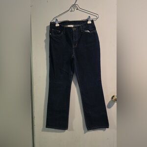 Elegant Dark Blue Women's Straight Leg Jeans
